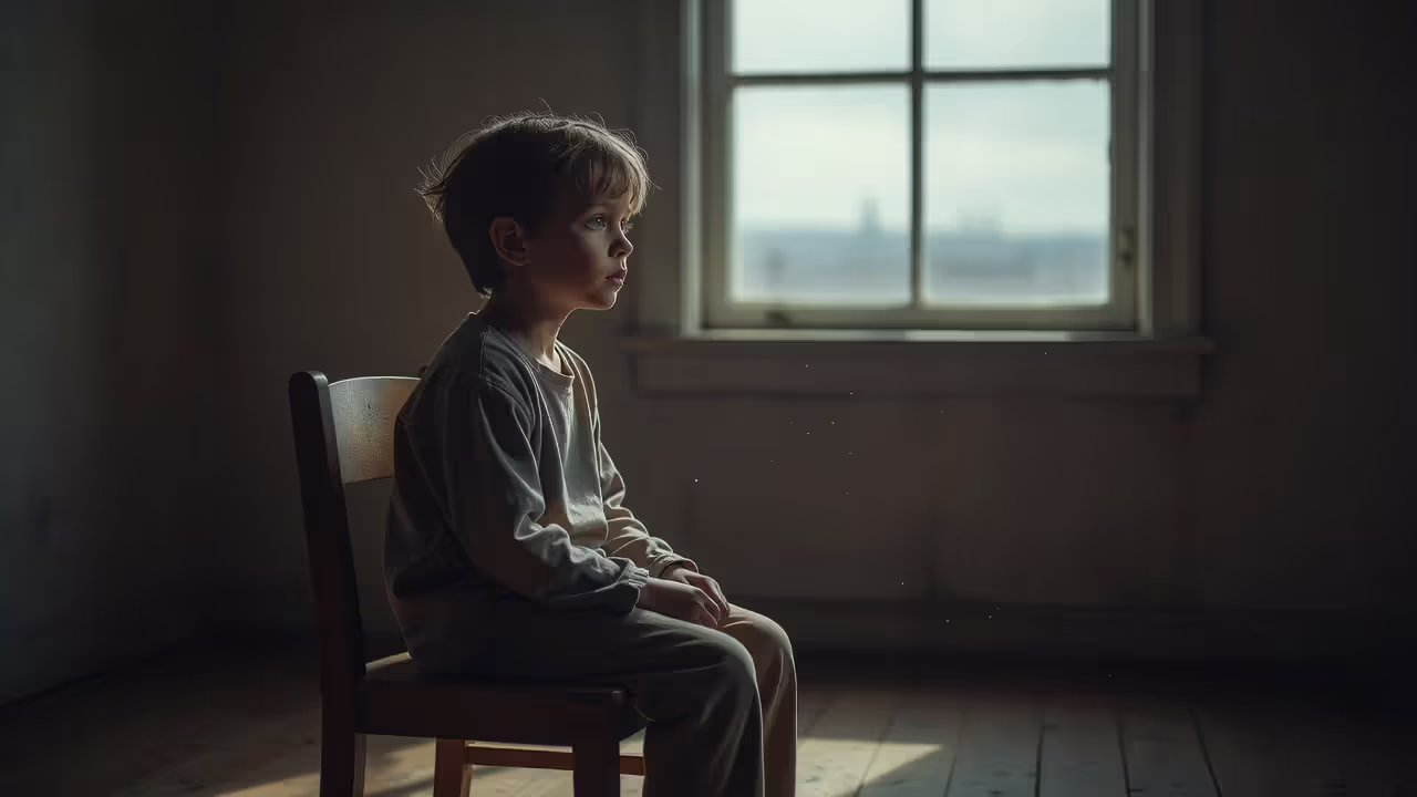 Child showing signs of emotional withdrawal related to adverse childhood experiences
