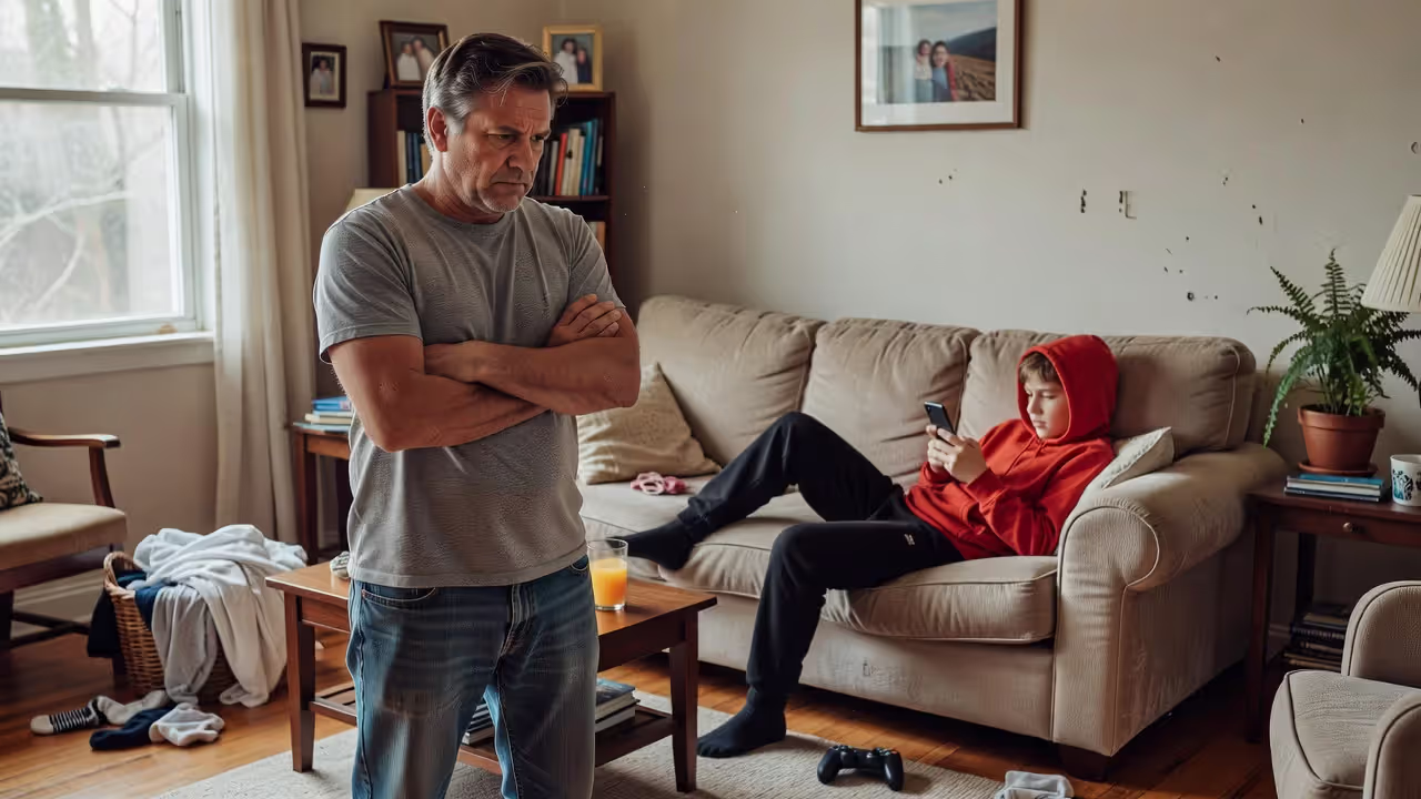 Parent feeling frustrated as child avoids completing household chores