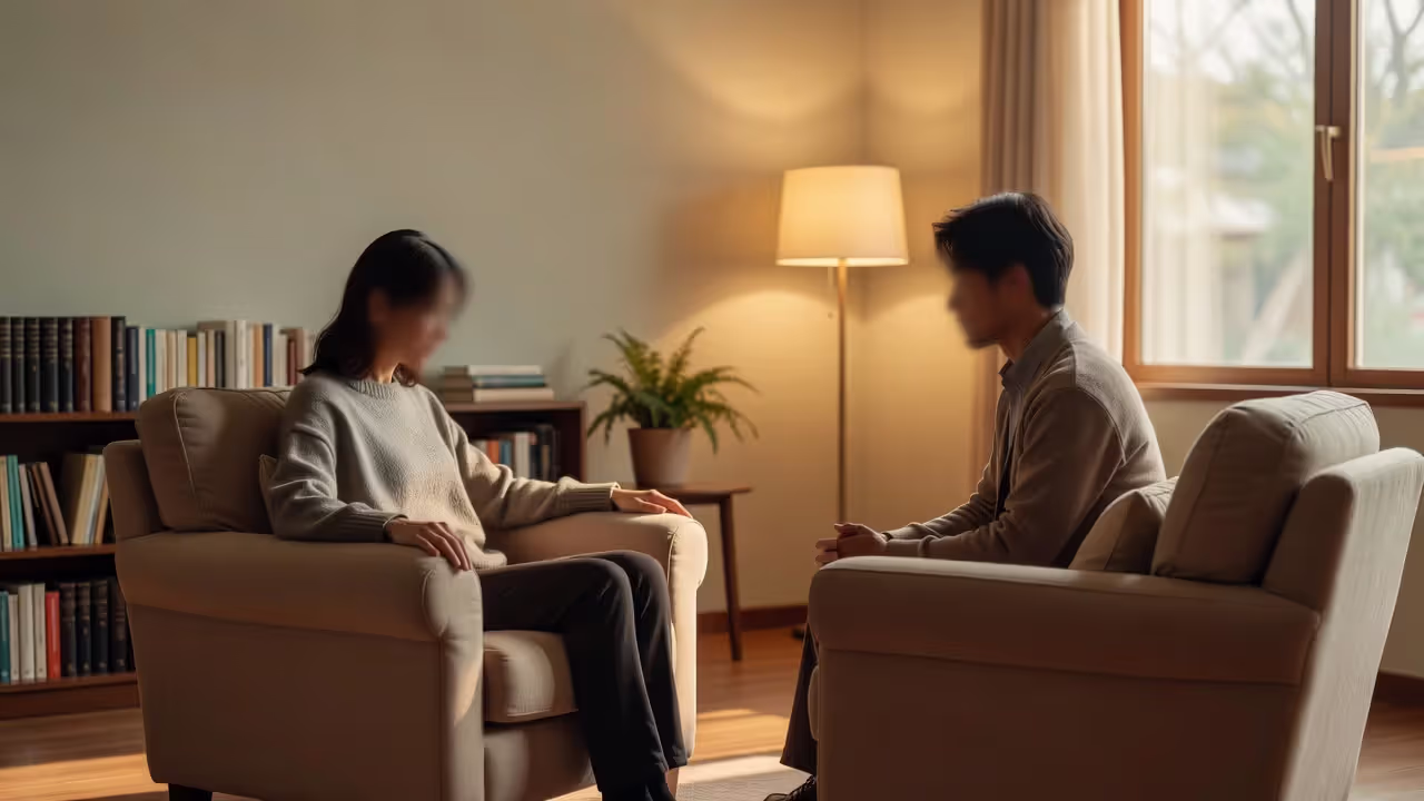 Adult in therapy session, representing healing from childhood emotional neglect