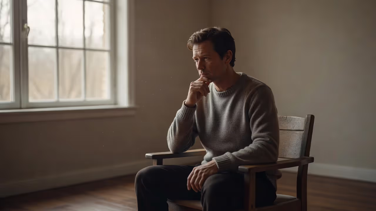 Adult child reflecting on childhood emotional experiences