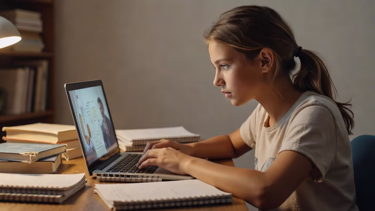 Teen using social media as a learning tool for education
