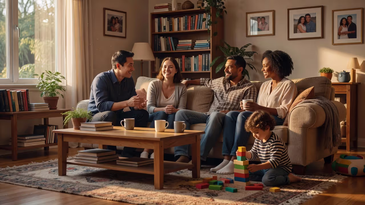 Open adoption meeting between birth family and adoptive family