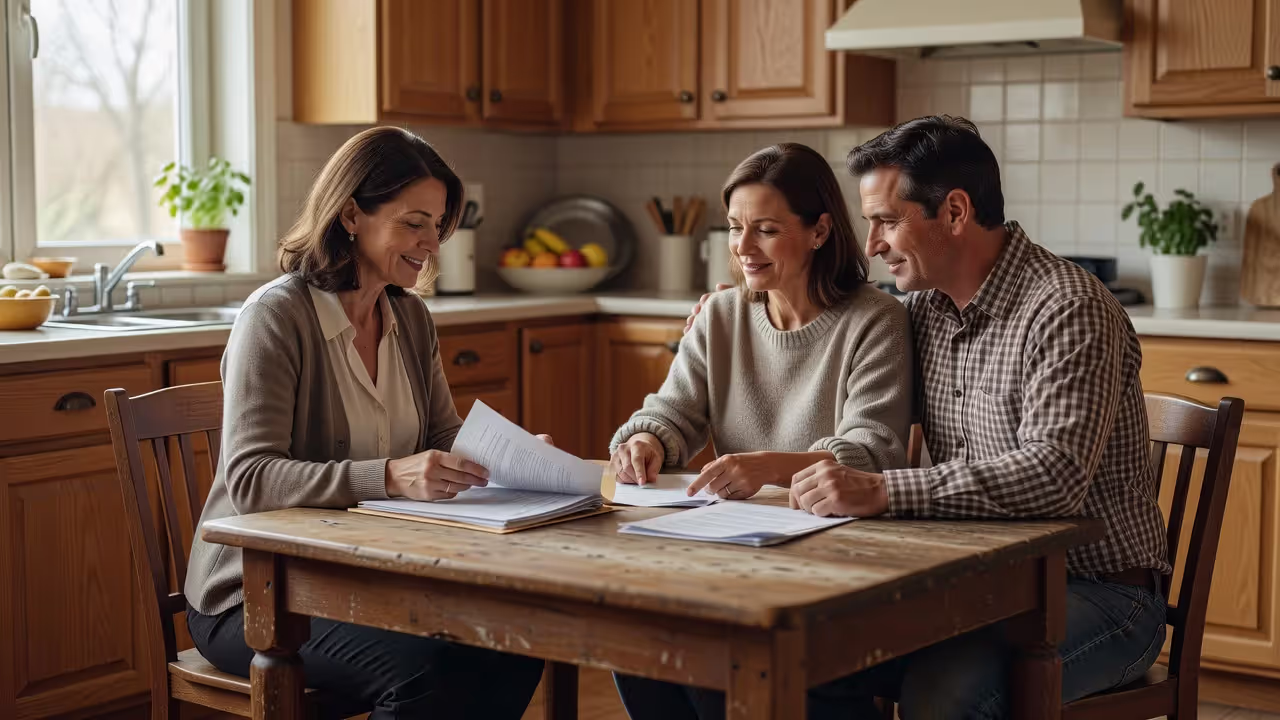 Social worker conducting a home study visit for international adoption