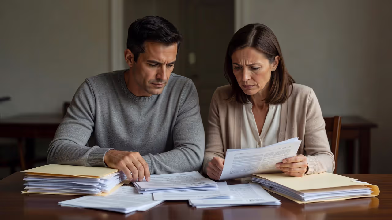 Adoptive parents dealing with complex international adoption paperwork challenges