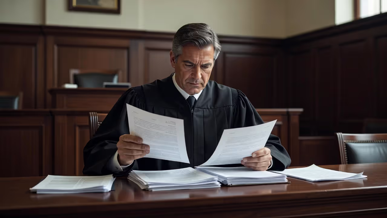 Family court judge reviewing a parental relocation case