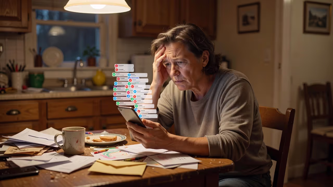 Parent overwhelmed by excessive co-parent messages on phone